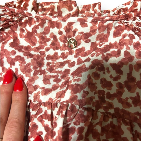 Marie Oliver Pink Print Kate Smocked Long Sleeve Blouse Size XS Patterned - Picture 8 of 10